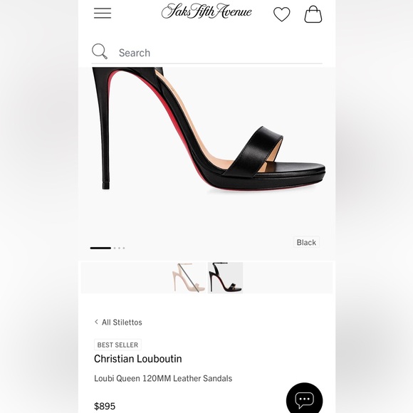 Christian Louboutin Loubi Queen 120 Black Leather Sandal Heel